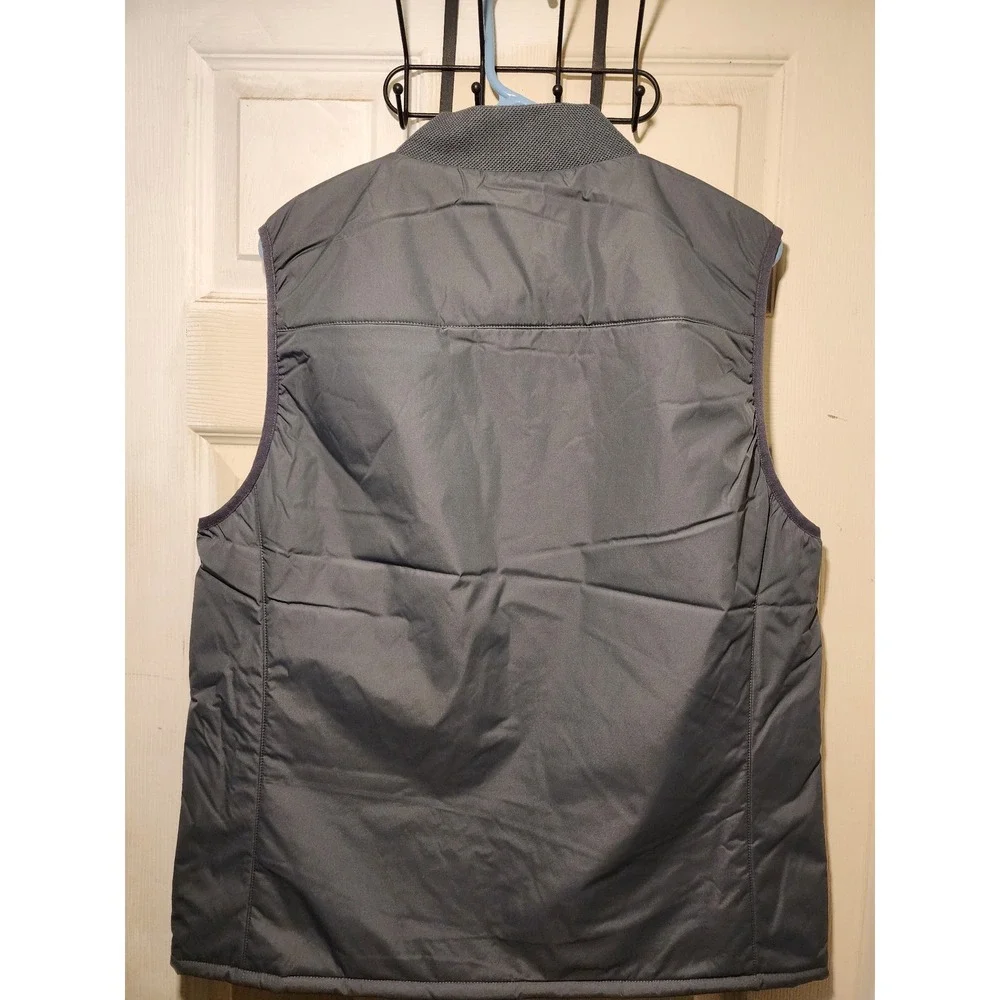 Oxford Watkins‎ Mixed Media Vest Iron Gate Gray Size Medium Full Zip Puffer Mens